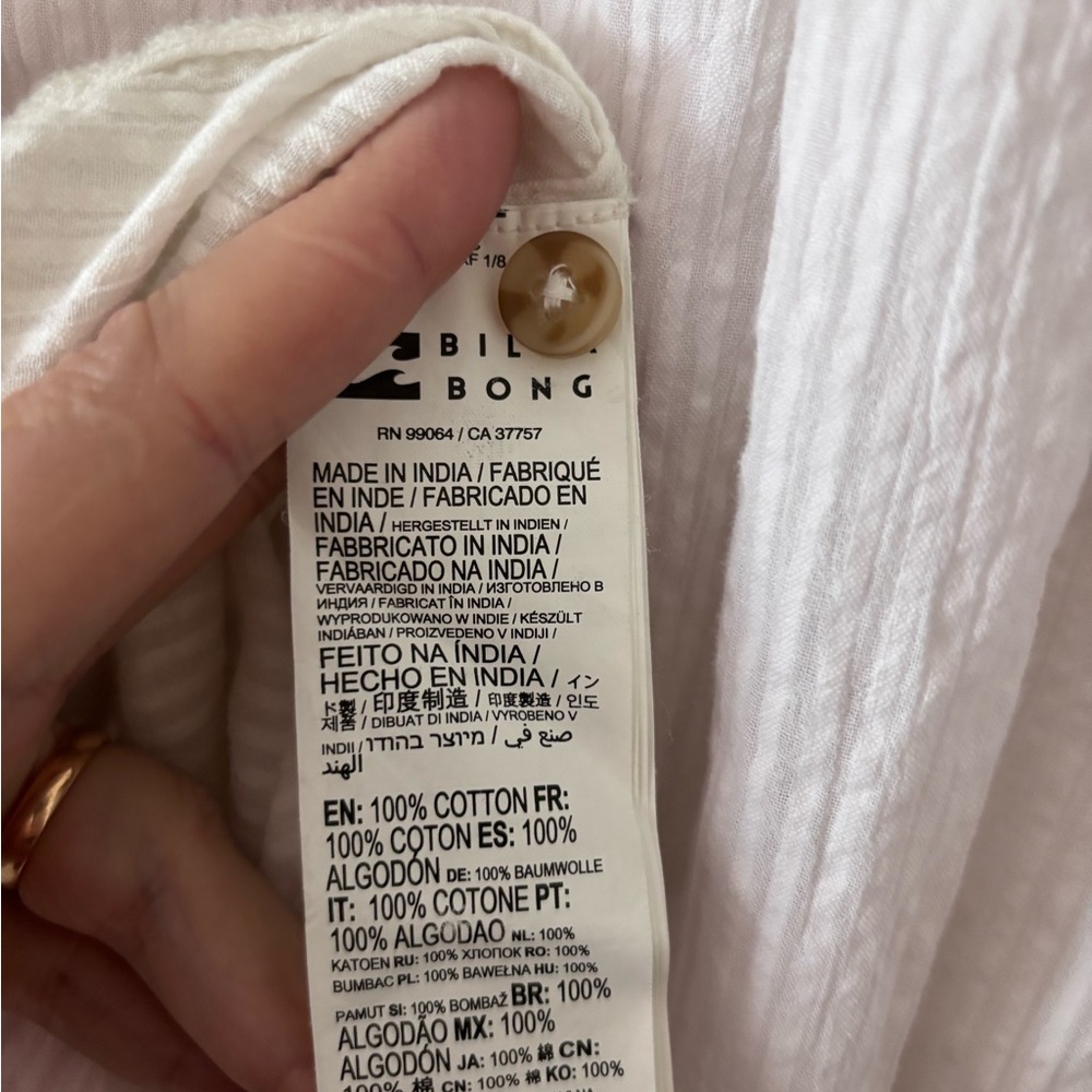 Billabong Right On Woven Seersucker Top Button Down L - Picture 8 of 8